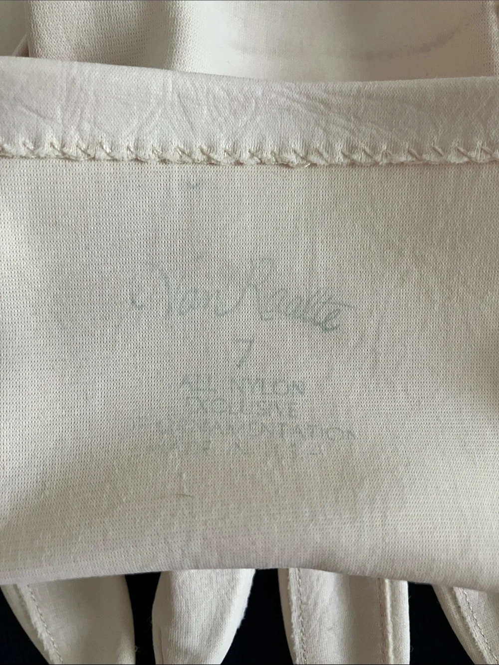 Women's Long Cream Leather Gloves